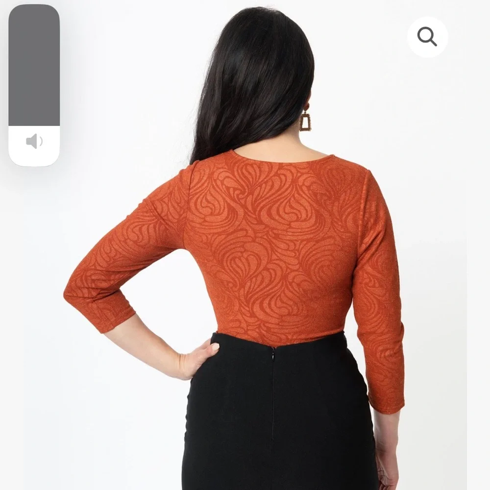 UV burnt orange sparkle swirl top - Picture 3 of 6